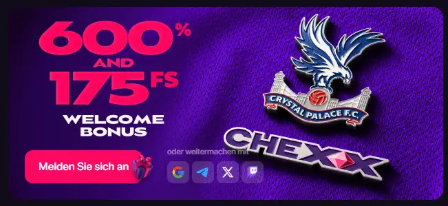CHEXX homepage interface showing its casino and sportsbook presentation